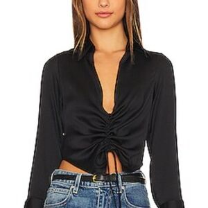 Free People Aurora Cinced Satin Blouse Size Small